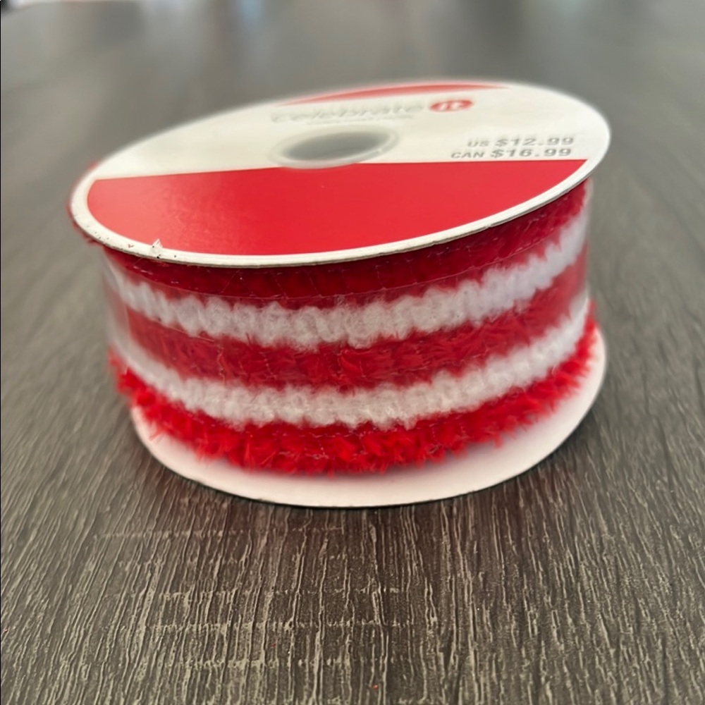 Red and White Striped Ribbon